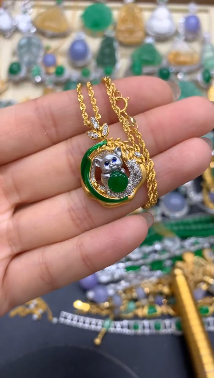 【闪购商品】翡翠颈饰18K金镶嵌436-中国好珍宝