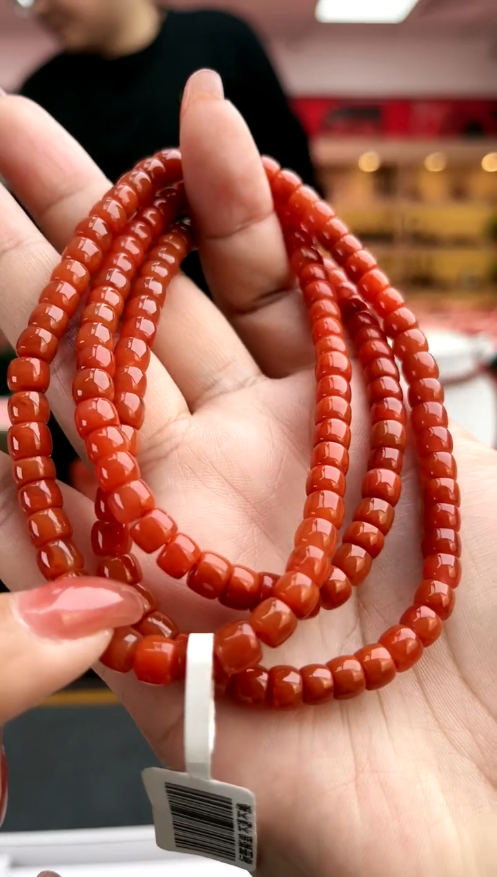 【闪购商品】南红玛瑙卡6南红瓦西直切长链未镶嵌一件33