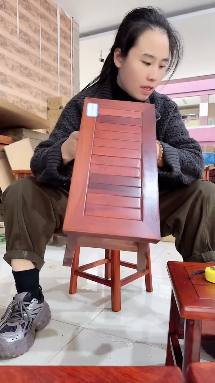 花梨木类成套家具缅甸花梨大果紫檀马扎凳（微瑕