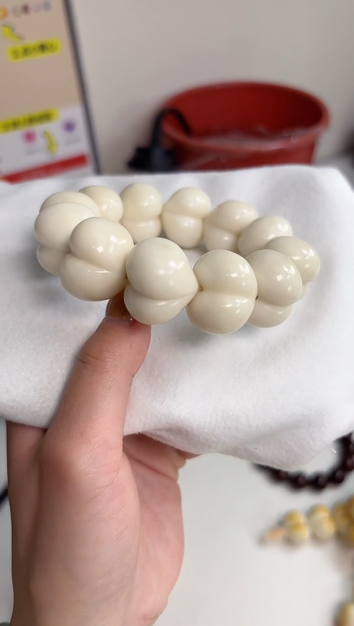 手串菩提根/象牙果象牙果瓷白屁桃20*24mm手串