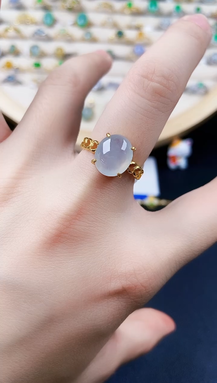 【闪购商品】翡翠银S925镶嵌戒指464646