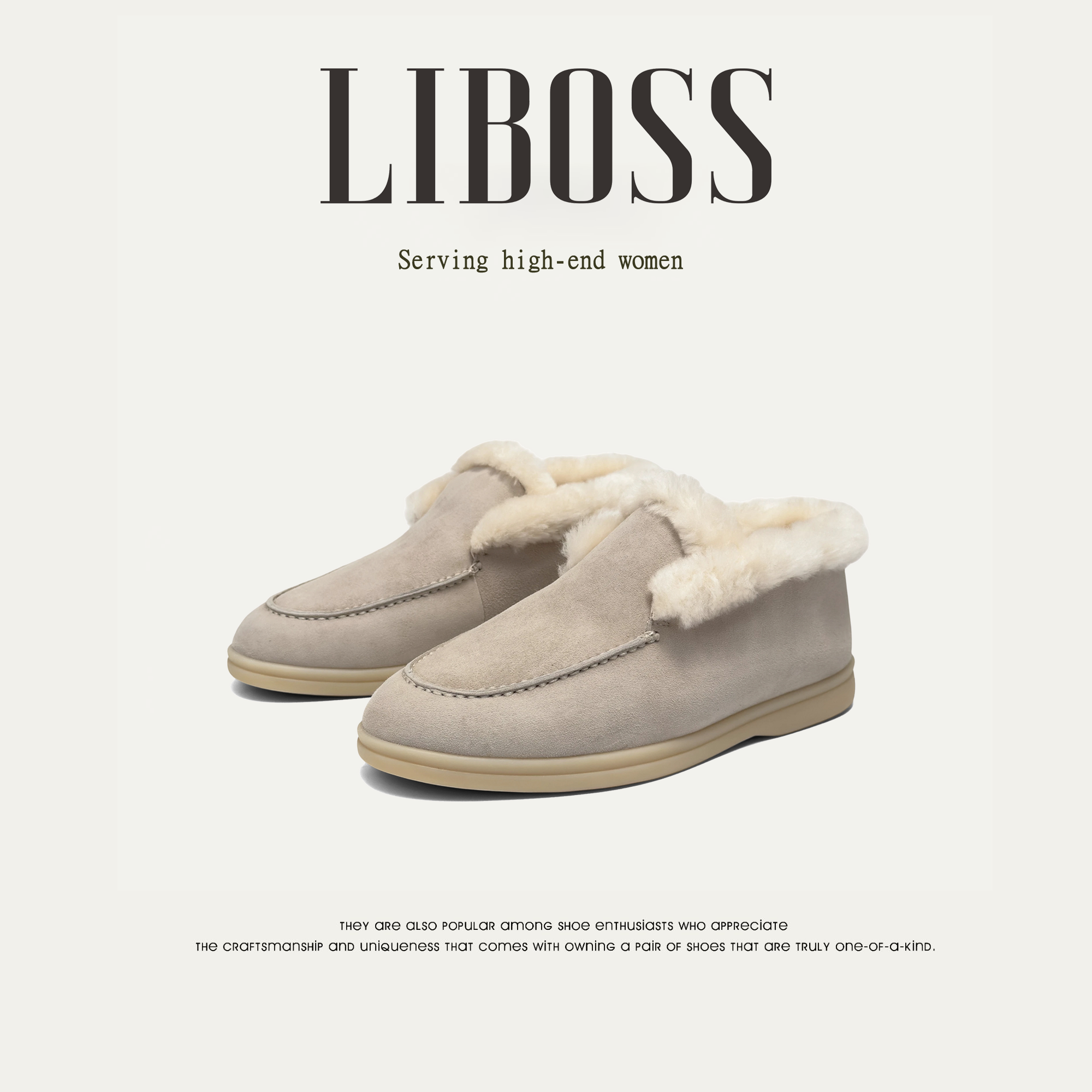 冬季新款【丽boss】高丝光牛反绒 | 保暖皮毛一体雪地鞋YS-251054