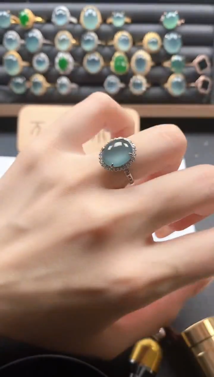 银S925镶嵌戒指翡翠51511