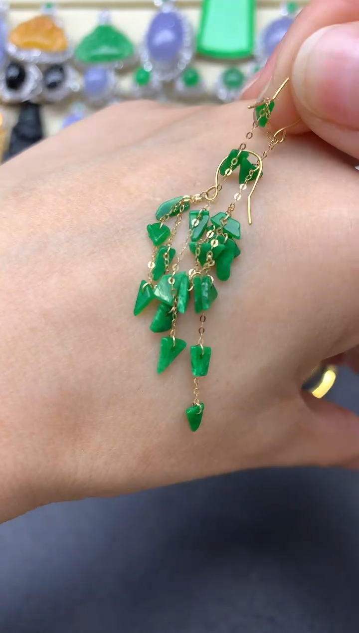 【闪购商品】翡翠耳饰18K金镶嵌88-中国好珍宝