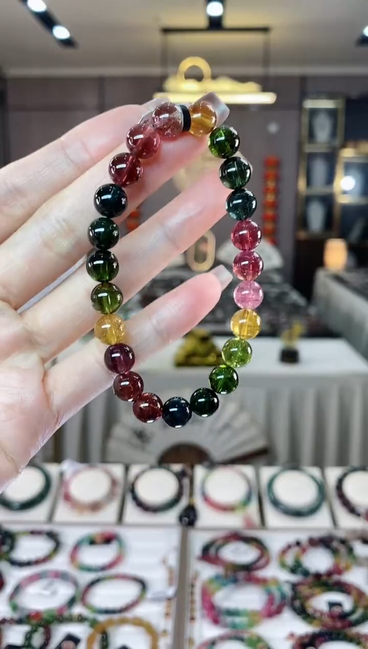 【闪购商品】碧玺单圈手串8mm+未镶嵌一物一证dan