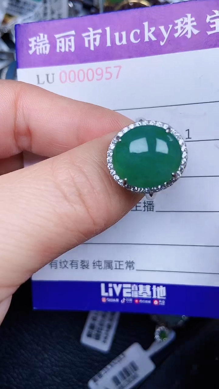 颈饰银S925镶嵌翡翠09575