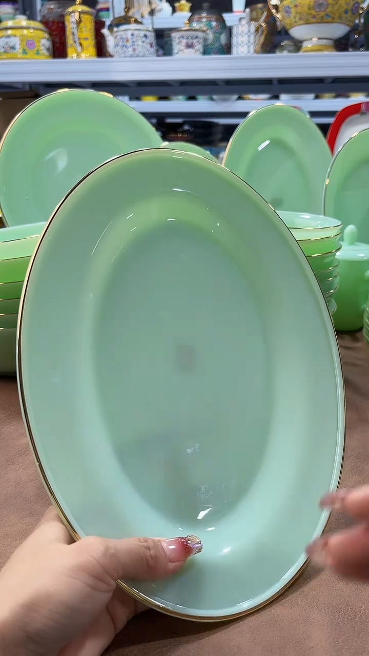 玉瓷鱼盘1个景德镇陶瓷