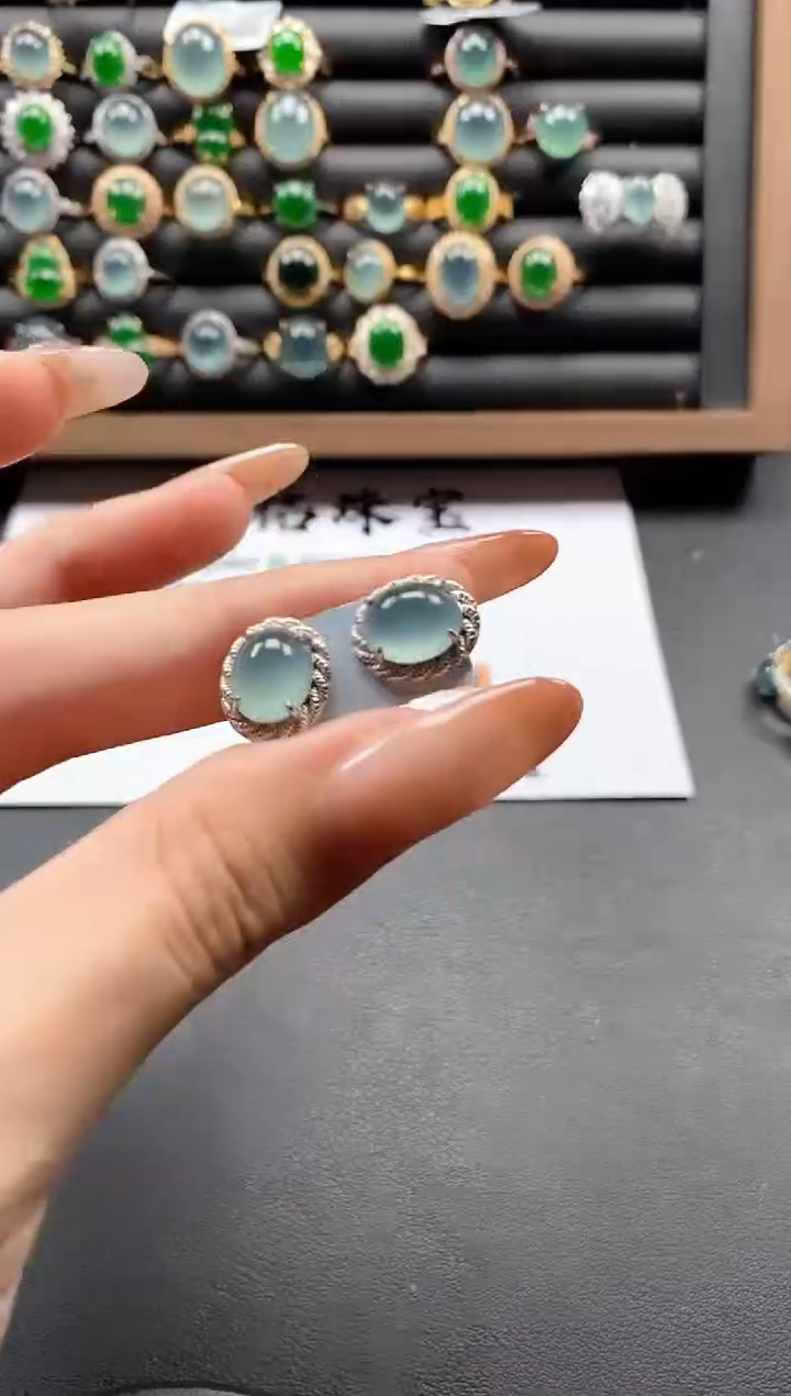 银S925镶嵌戒指翡翠51151