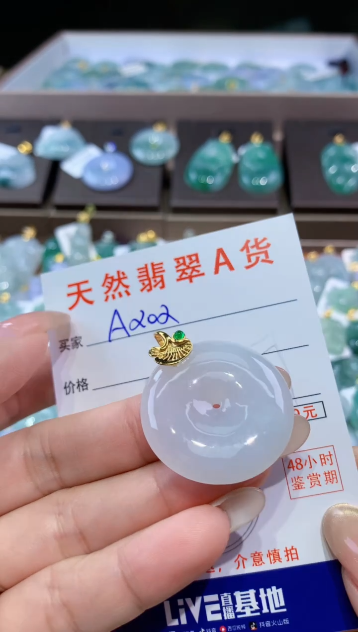 颈饰未镶嵌翡翠 天然翡翠A货挂件
