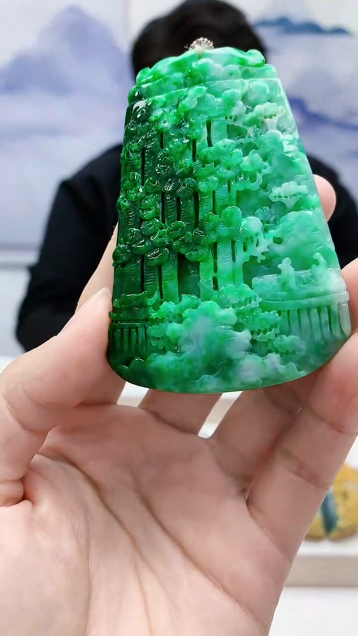 未镶嵌定制翡翠5060lr-毛货挂件3