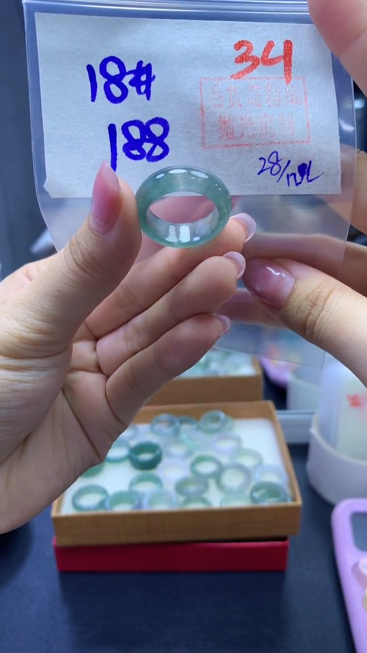 未镶嵌定制翡翠戒圈#188元-毛货需精细抛光