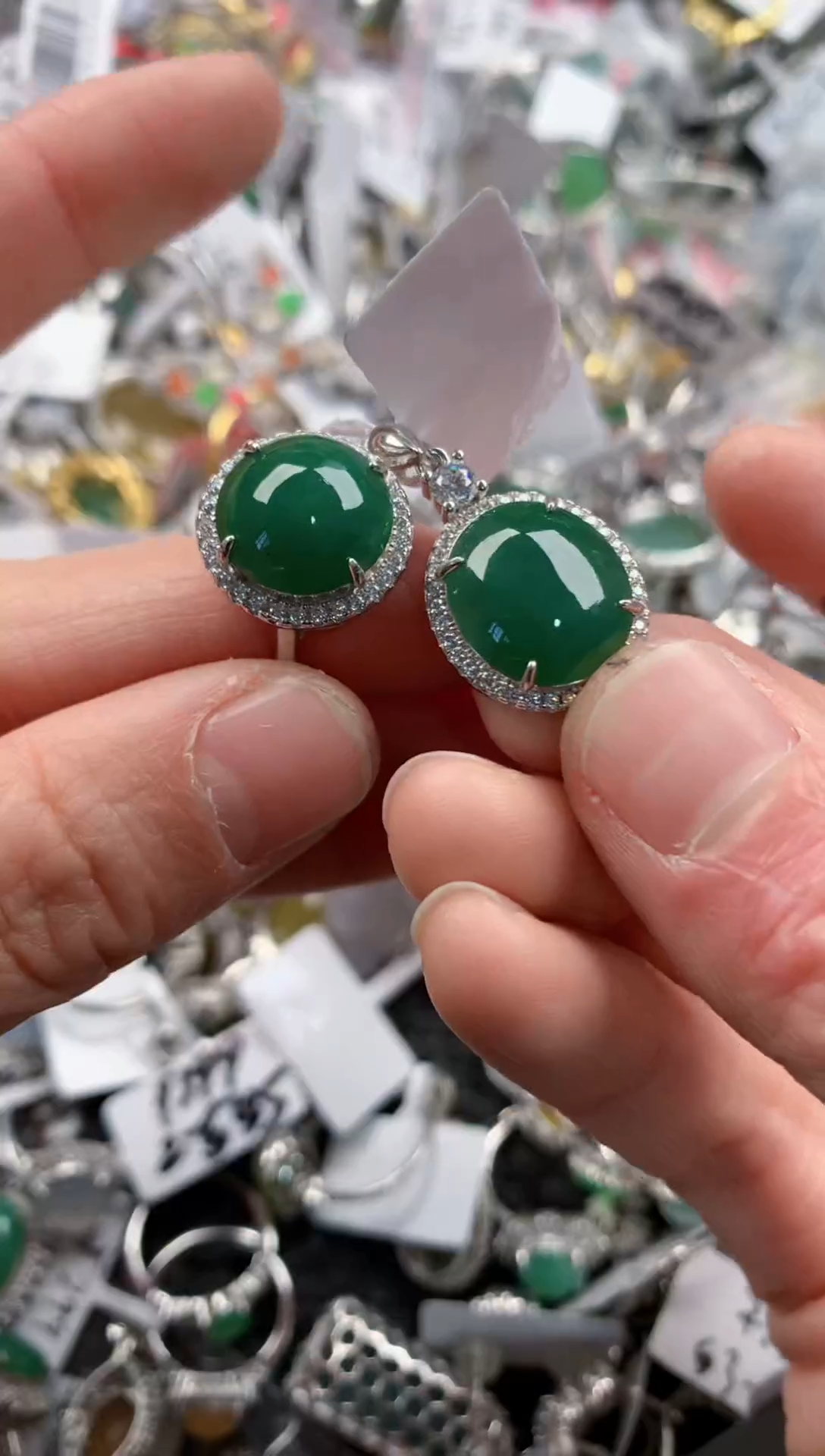 银S925镶嵌戒指翡翠4444   6