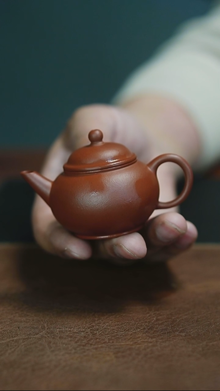 茶壶紫砂45CC半手工小水平半手工内推小煤窑生砂朱泥