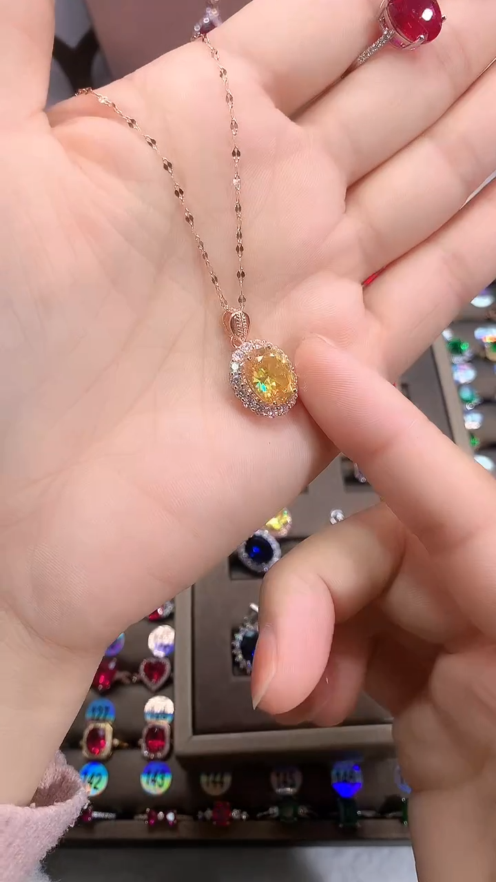 【闪购商品】水晶吊坠(赠链)银S925镶嵌玫瑰金