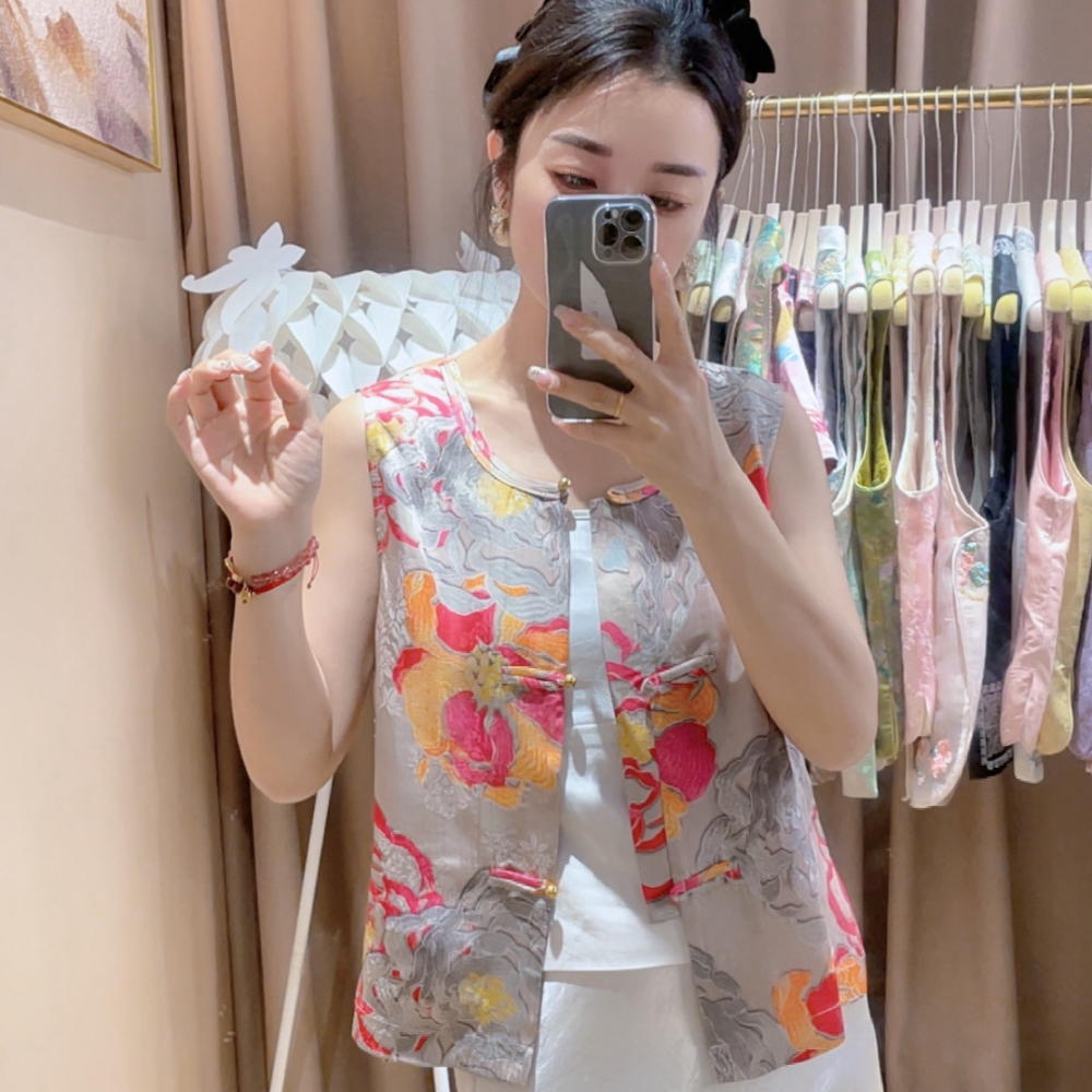 【谷予】春夏季新款文艺返潮复古新中式女士马甲