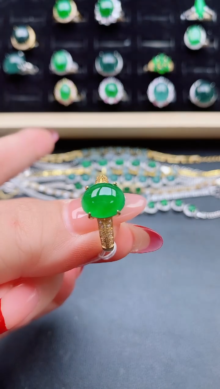 【闪购商品】翡翠戒指银S925镶嵌50850
