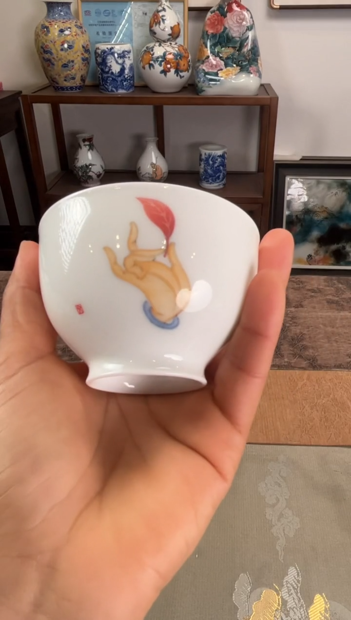 【闪购商品】景德镇文祥窑手工釉下彩单杯