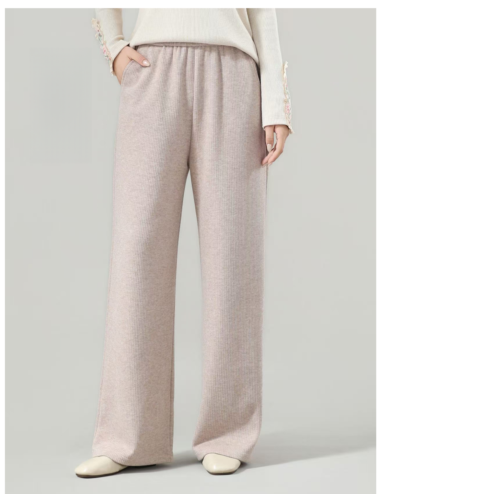 民族风新款高腰百搭直筒裤1025