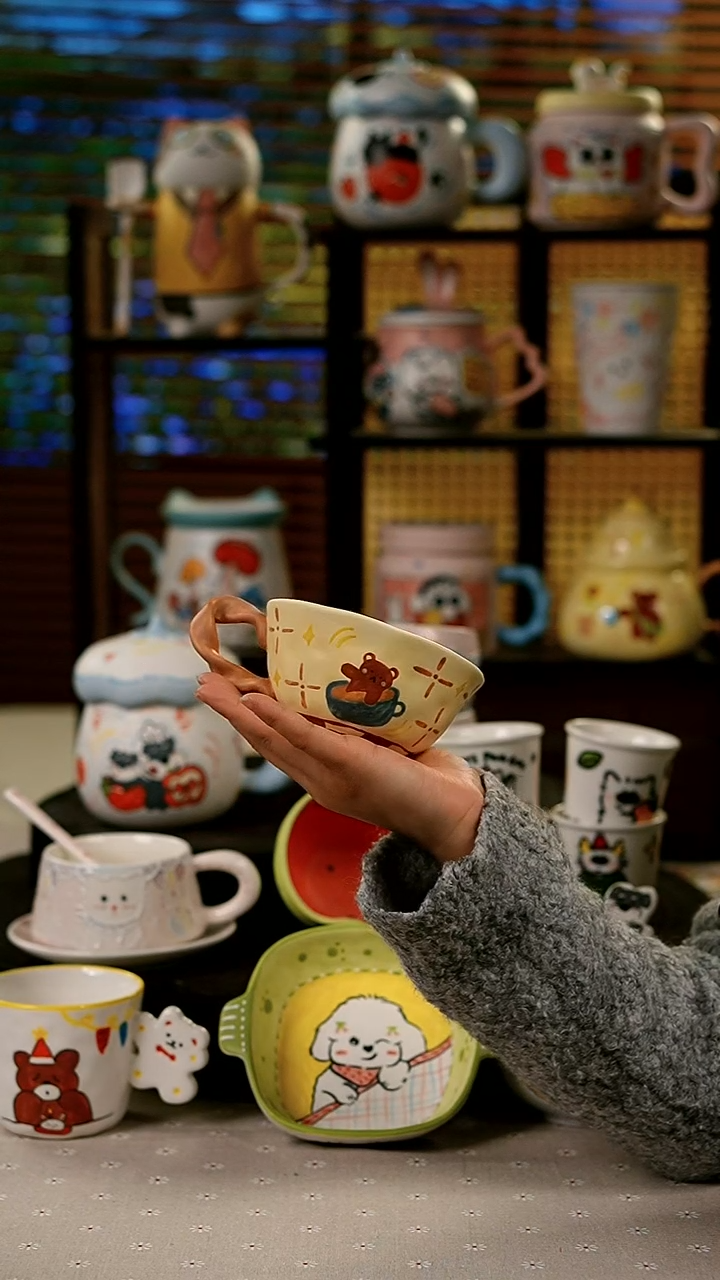 陶瓷景德镇陶瓷创意手绘釉下彩陶瓷