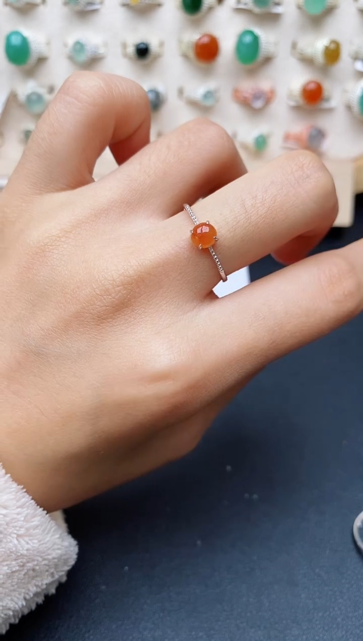 【闪购商品】翡翠戒指银S925镶嵌缅甸翡翠