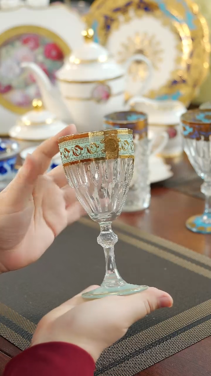 【闪购商品】瓷片高脚杯   福利价福利价微瑕