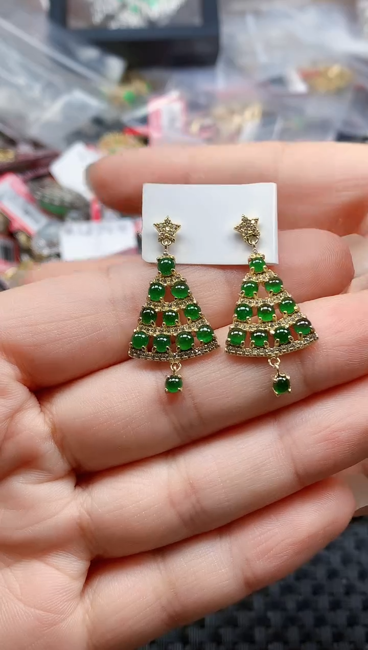 银S925镶嵌戒指翡翠天然A货缅甸翡翠