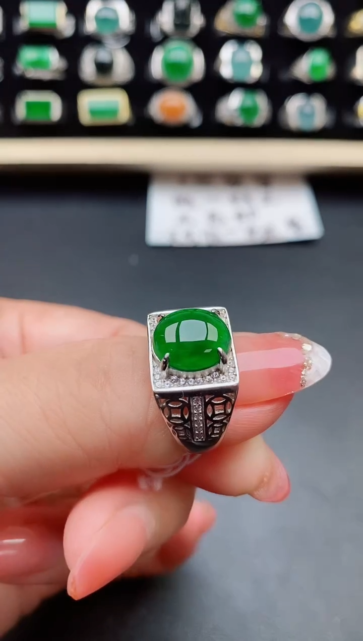 【闪购商品】翡翠戒指银S925镶嵌121212