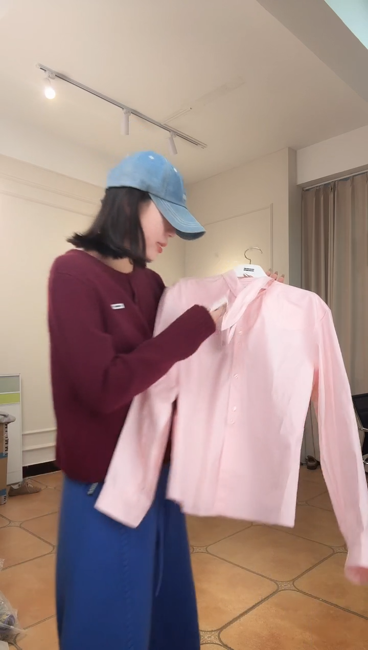 糕*设计师品牌粉色衬衫