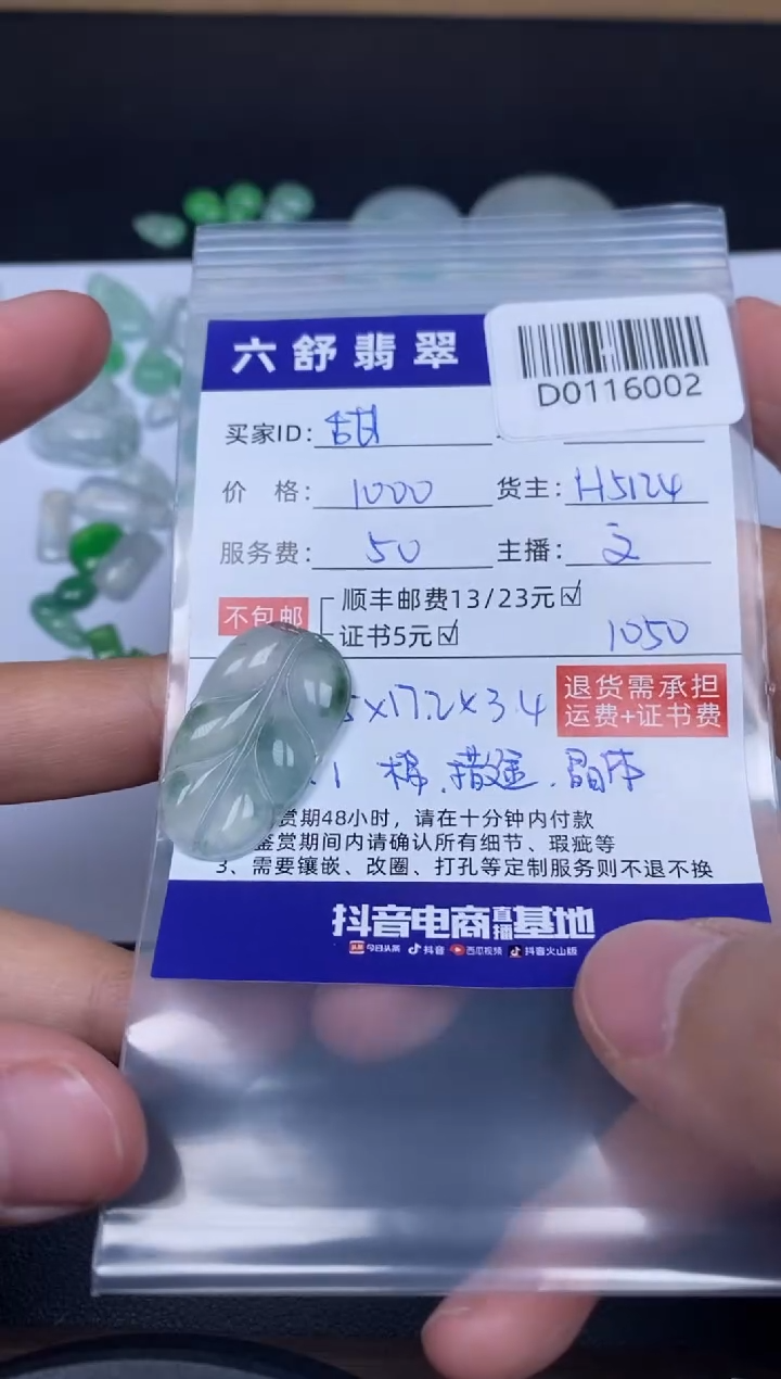 【闪购商品】翡翠吊坠(不含链)未镶嵌D0116002