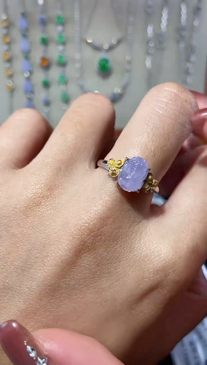 【闪购商品】翡翠戒指18K金镶嵌戒指