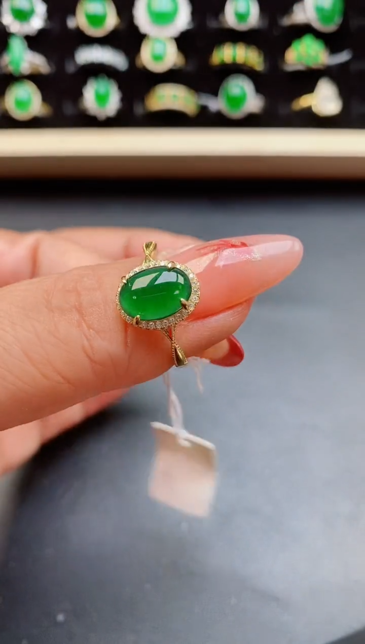 【闪购商品】翡翠戒指银S925镶嵌32132