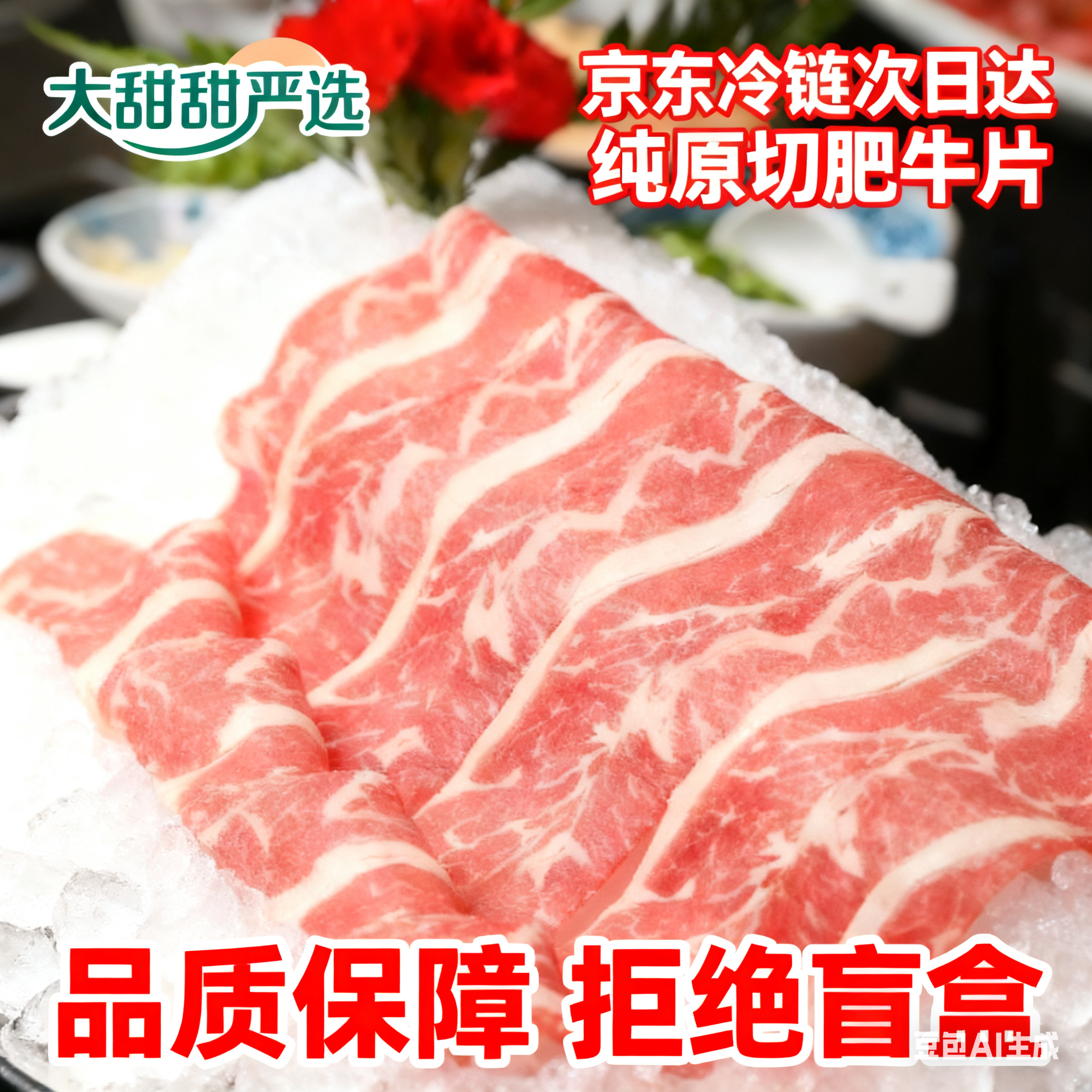 ｛海某捞同款｝奥贝斯原切肥牛片清真牛肉卷寿喜锅肉卷肉片肥牛散装称重