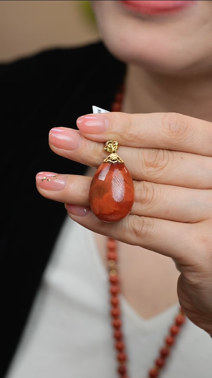 【闪购商品】南红玛瑙吊坠18K金镶嵌@D-370@