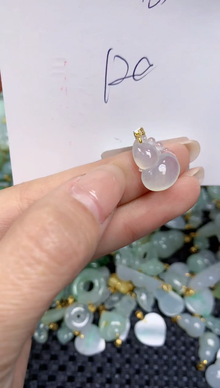 【闪购商品】翡翠颈饰18K金镶嵌天然缅甸A货翡翠