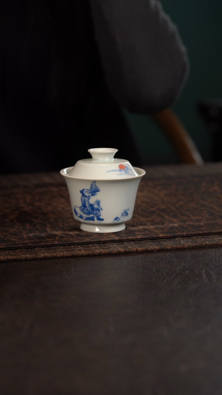 【闪购商品】杯愚公坊指日高升马蹄盖碗