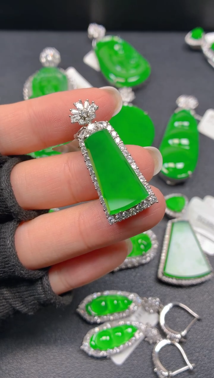 吊坠(不含链)银S925镶嵌翡翠000