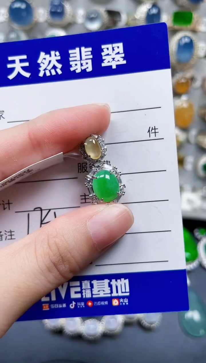 颈饰银S925镶嵌翡翠174