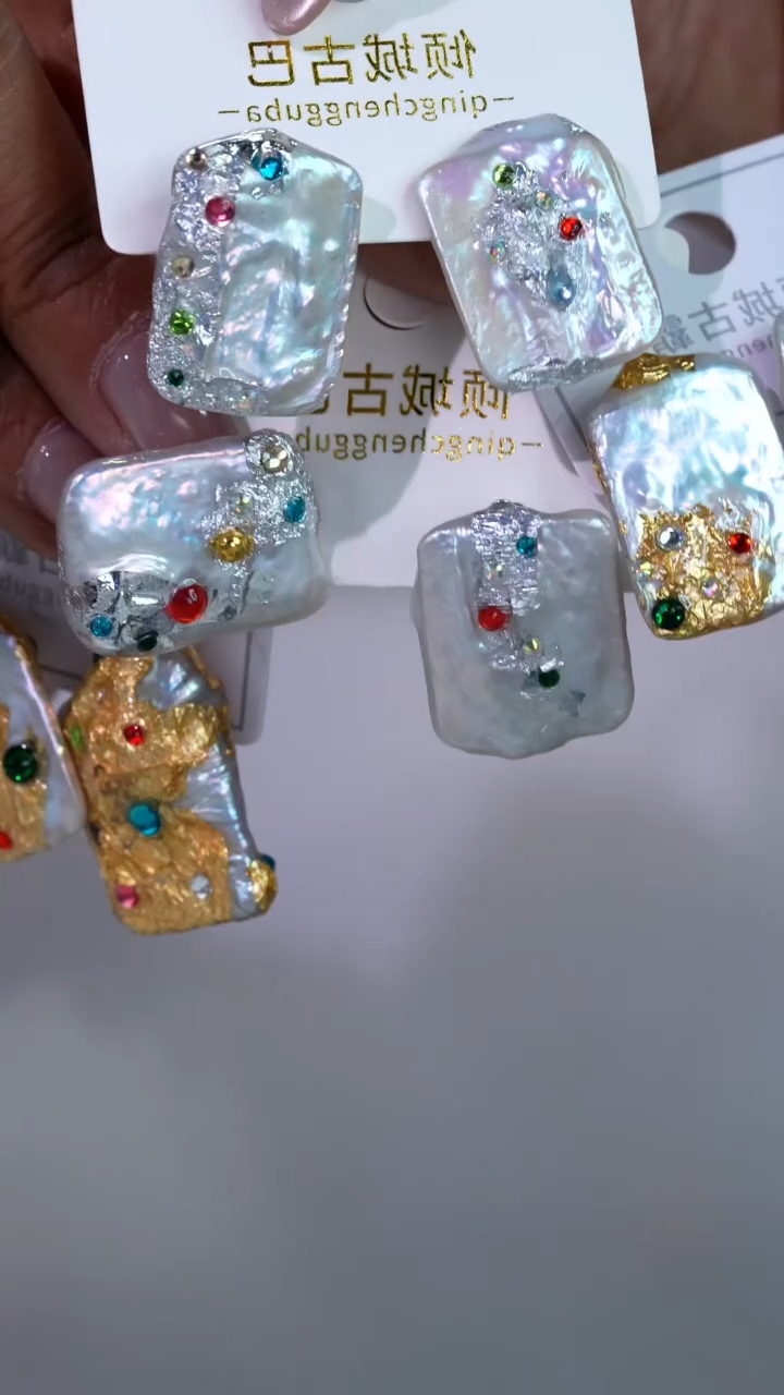 银S925镶嵌淡水珍珠耳饰311多样性发货 发其一