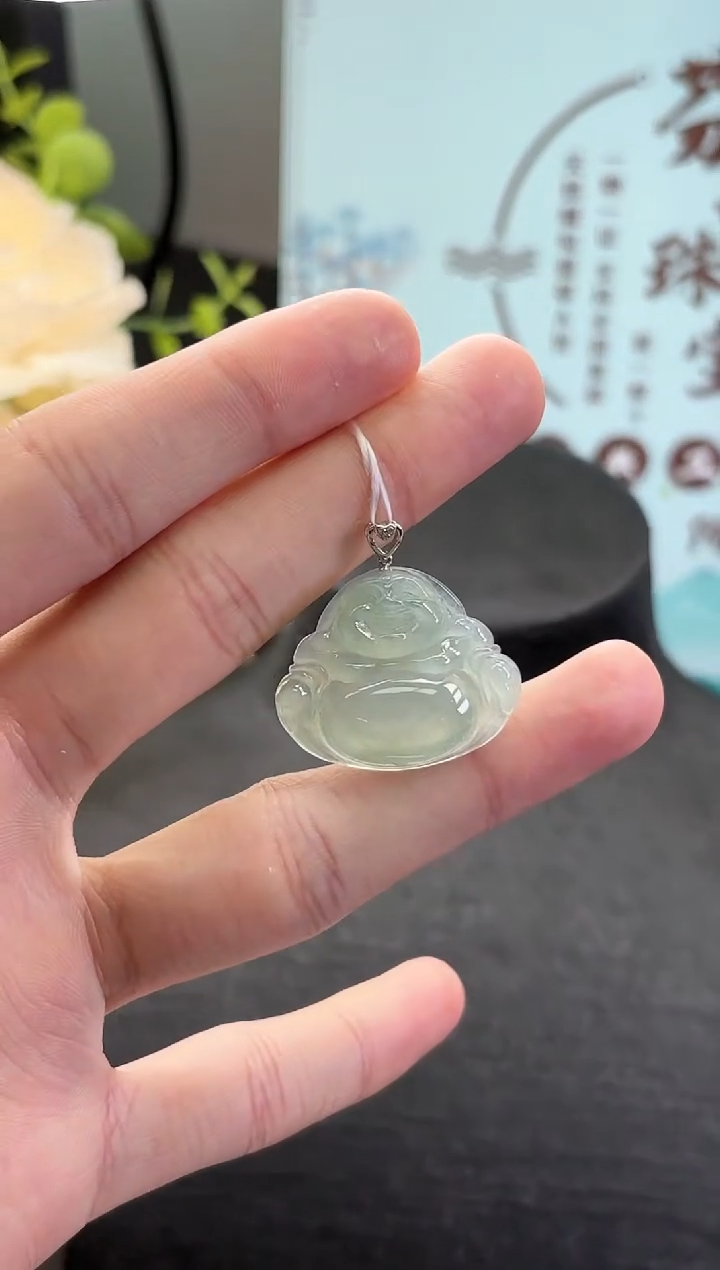 【闪购商品】翡翠颈饰18K金镶嵌佛公