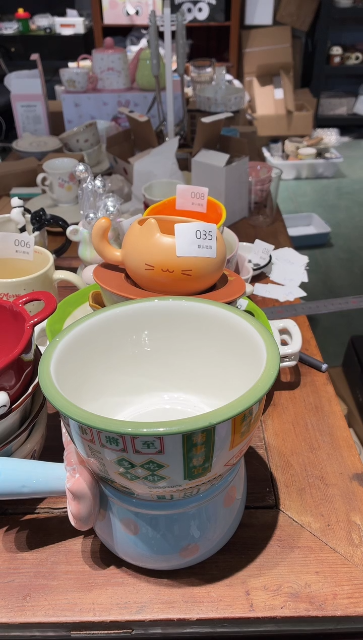 瓷090 绿色麻将 碗 瑕疵