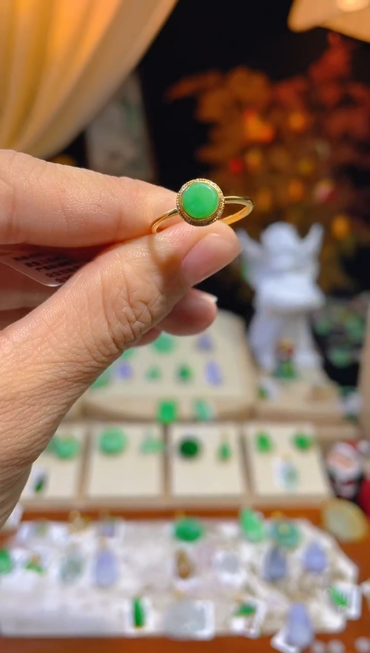 【闪购商品】翡翠颈饰18K金镶嵌假一赔三