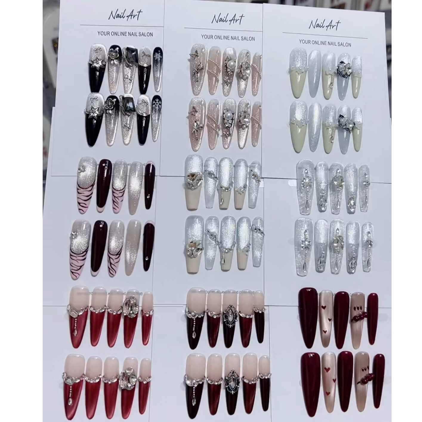 【扣号链接】高级感爆闪镶钻精致气质纯手工穿戴甲