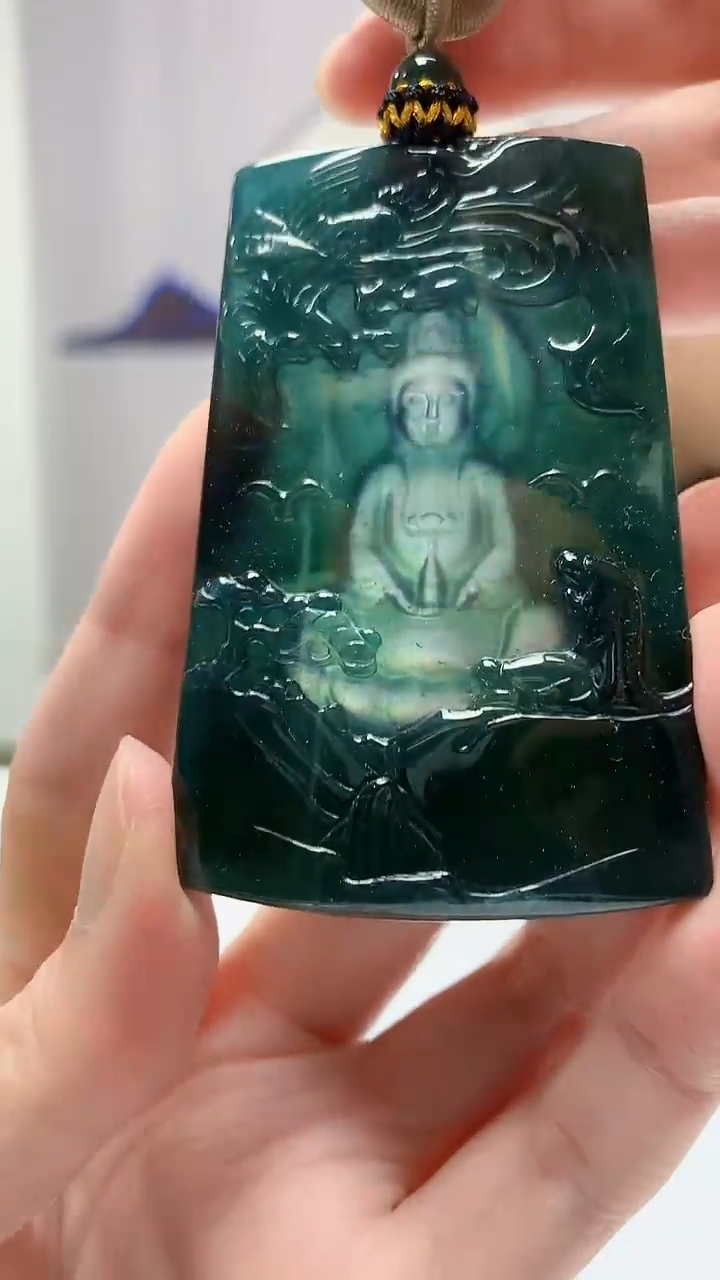 【闪购商品】定制翡翠未镶嵌4917zm-毛货挂件观音76
