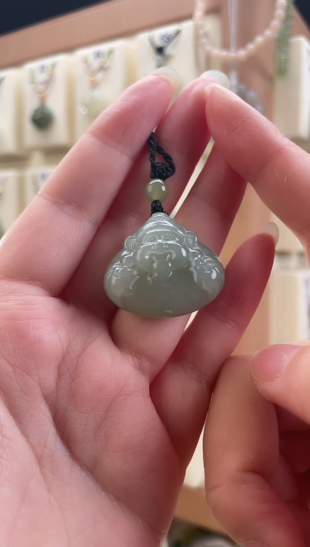 【闪购商品】和田玉颈饰未镶嵌和田玉财神挂件（配手工高货绳）