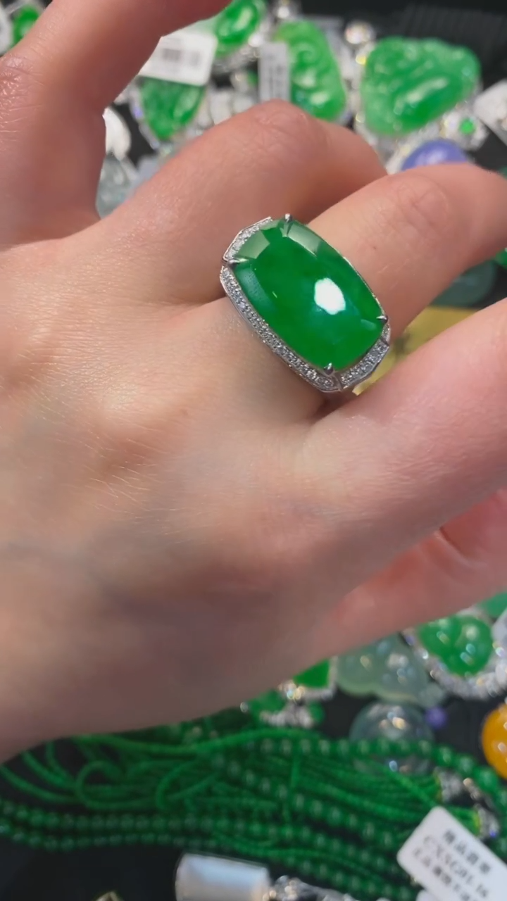 【闪购商品】翡翠颈饰未镶嵌马鞍戒