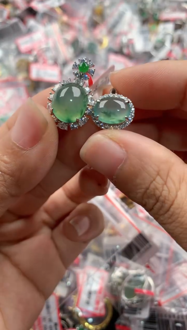 银S925镶嵌戒指翡翠222                4