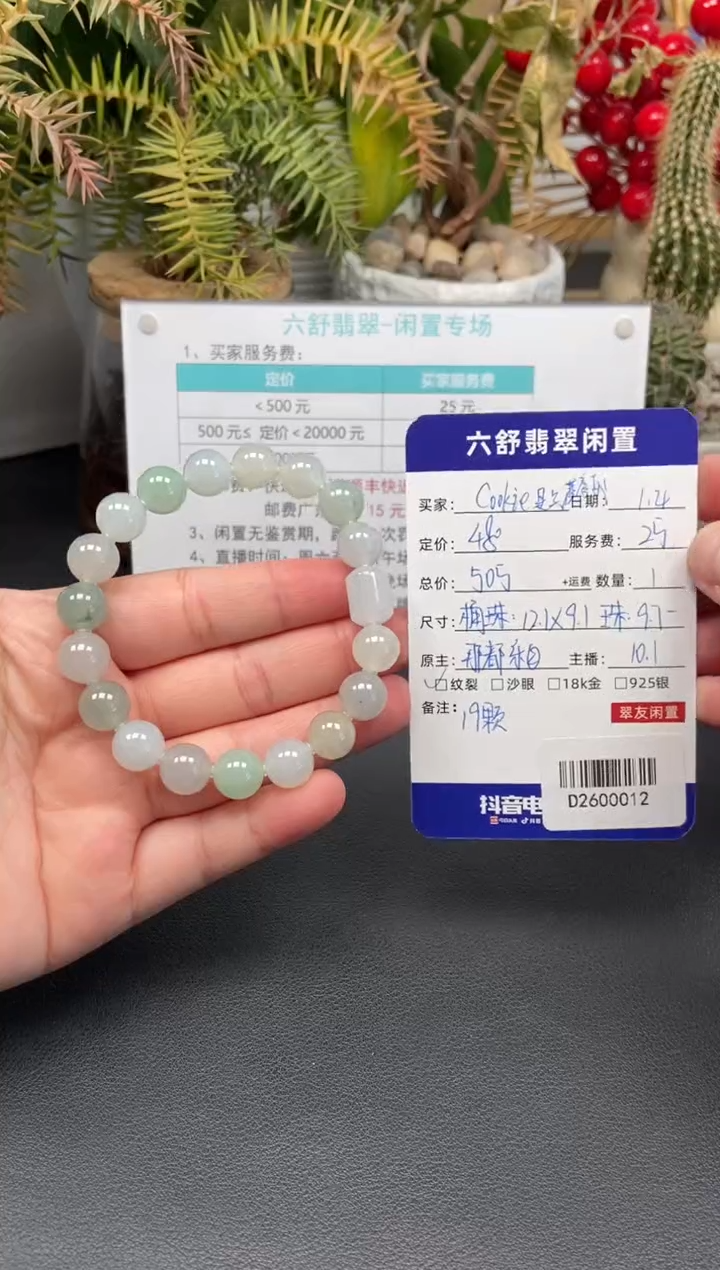 未镶嵌手串翡翠C****耶D2600012