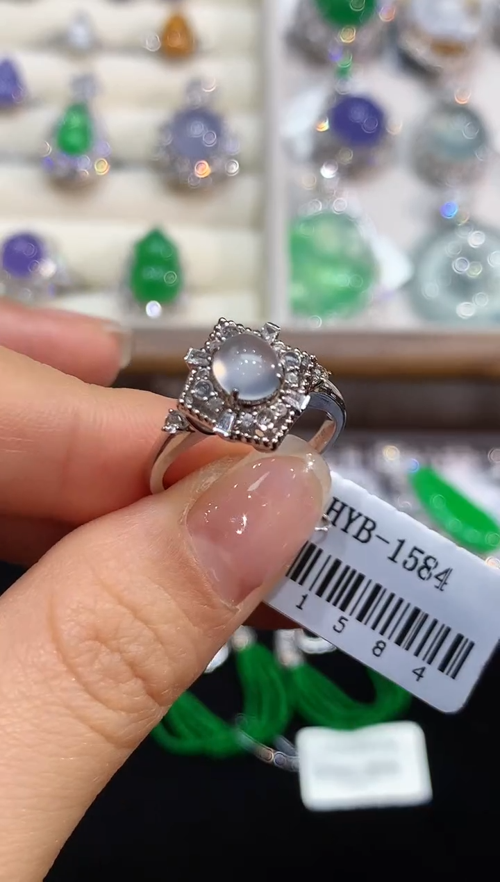 【闪购商品】翡翠戒指18K金镶嵌1245  