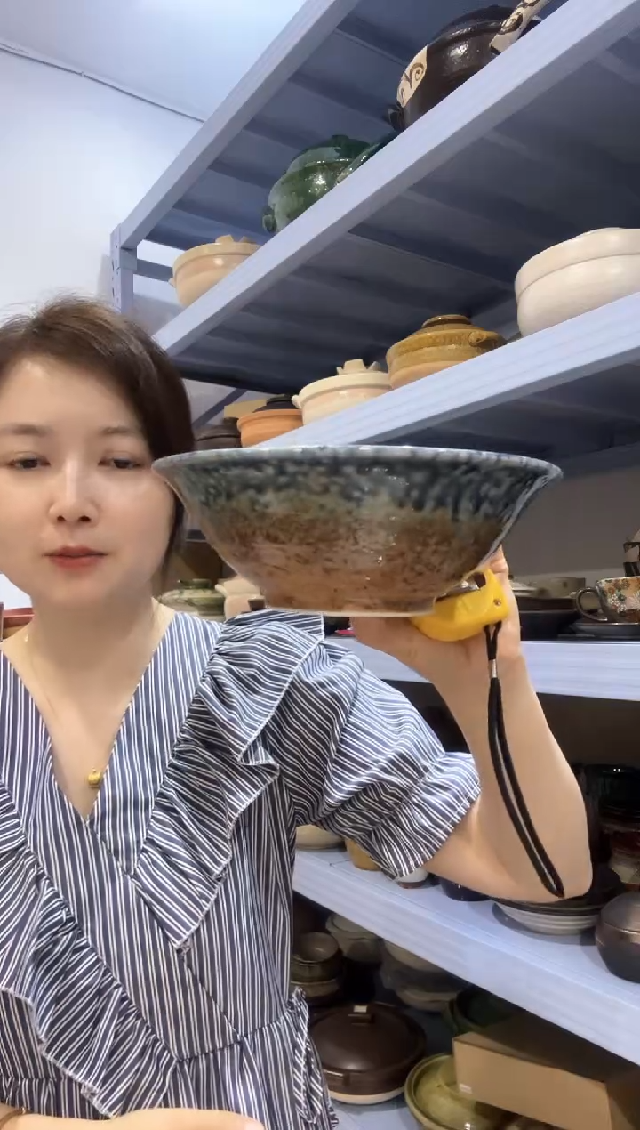 陶瓷美浓烧青炎　平丼【K15215】2个