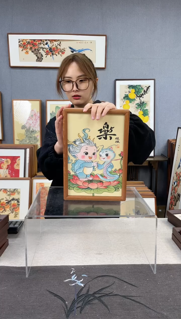 【闪购商品】国画A4-23*32摆台手绘作品-